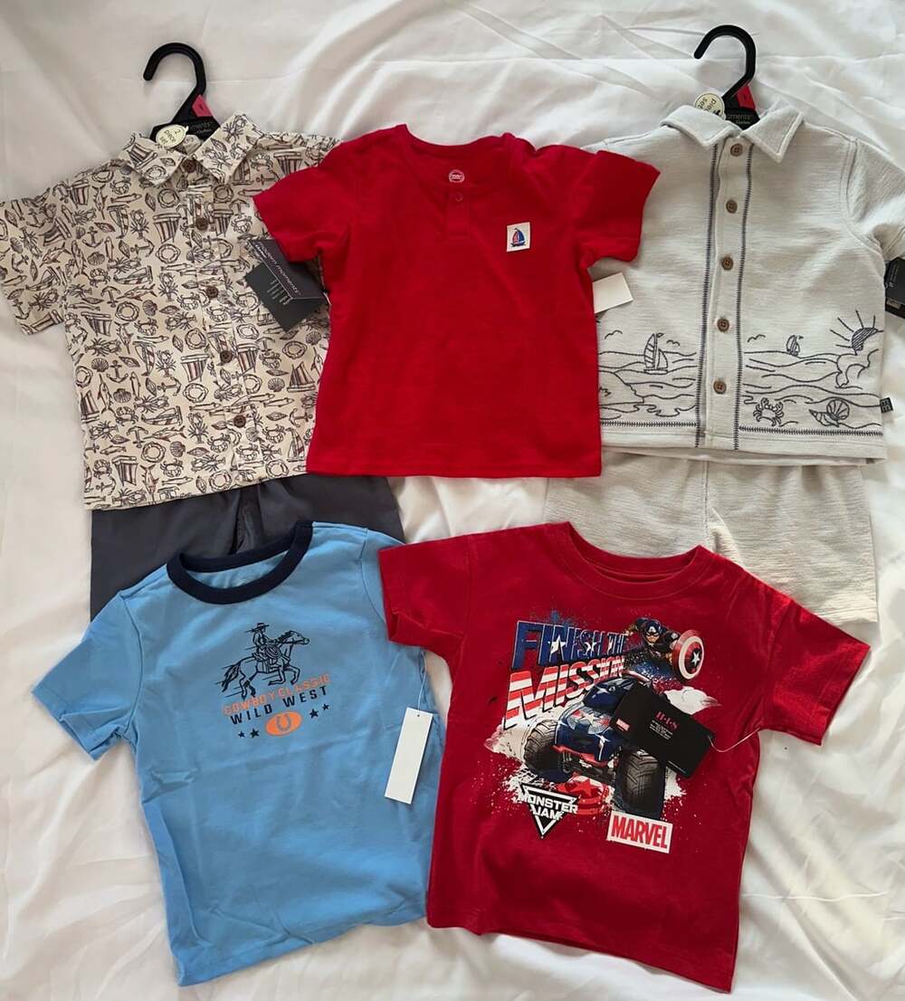NWT Boys’ 7-Piece Clothing Bundle – Shirts & Matching Short Sets Size 2T #4